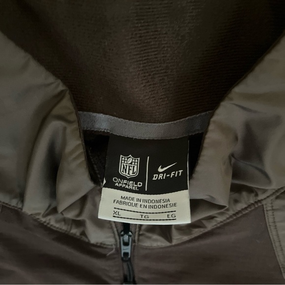 Cleveland Browns Sweater Mens Medium Brown 1/4 Zip Pullover Dri Fit Nike. XL - Picture 5 of 8